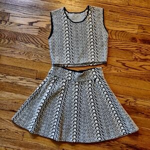 Stylish Black and White Women's Dress Set